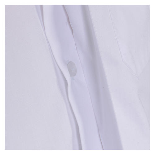 Camisa clergyman manga corta mixto algodón blanca In Primis 4
