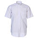 Camisa clergyman manga corta mixto algodón blanca In Primis s1