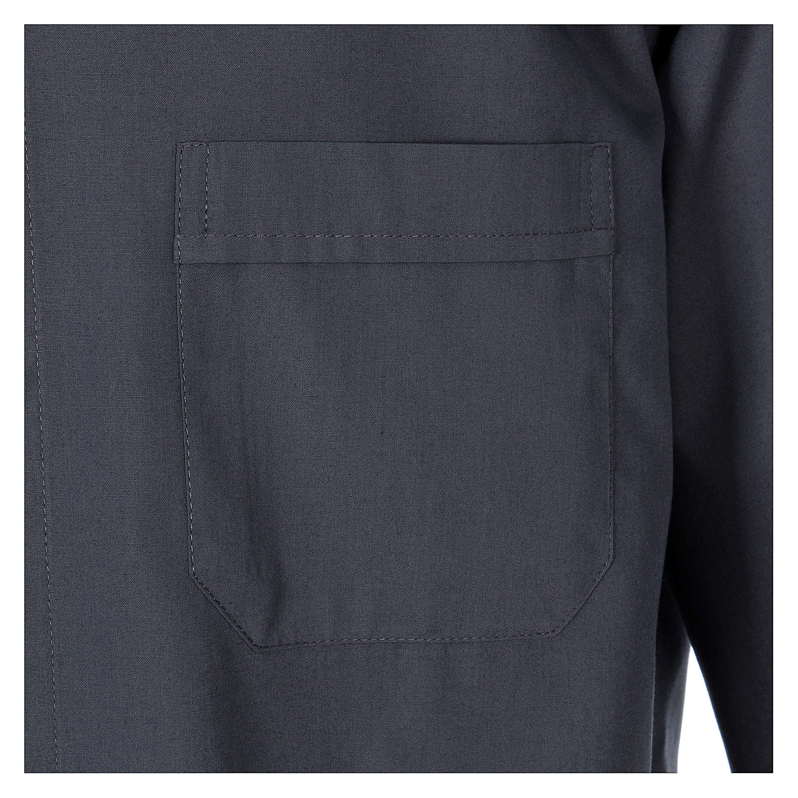 Long-sleeved clergy shirt in dark grey cotton blend In Primis | online ...