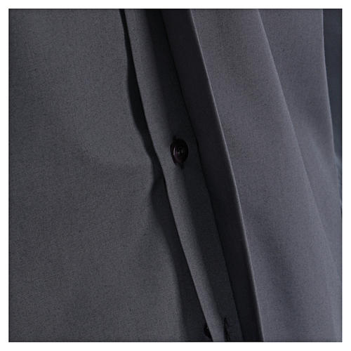 Long-sleeved clergy shirt in dark grey cotton blend In Primis 4