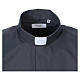 Long-sleeved clergy shirt in dark grey cotton blend In Primis s2