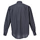 Long Sleeve Clergy Shirt in Dark Gray, mixed cotton In Primis s6