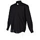 Long-sleeved clergy shirt in black cotton blend In Primis s4