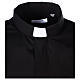 Camisa clergyman manga larga mixto algodón negra In Primis s3