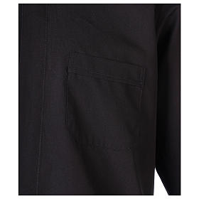 Camicia clergyman manica lunga misto cotone nera In Primis
