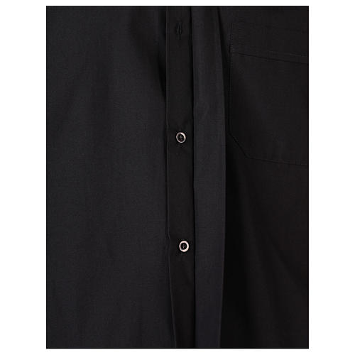 Camicia clergyman manica lunga misto cotone nera In Primis 5