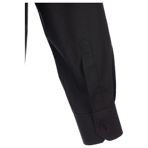 Camicia clergyman manica lunga misto cotone nera In Primis 7