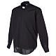 Long Sleeve Black Clergy Shirt, mixed cotton In Primis s6