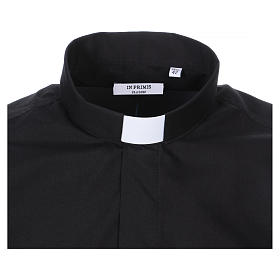 Collarhemd mit Kurzarm aus Baumwoll-Mischgewebe in der Farbe Schwarz In Primis