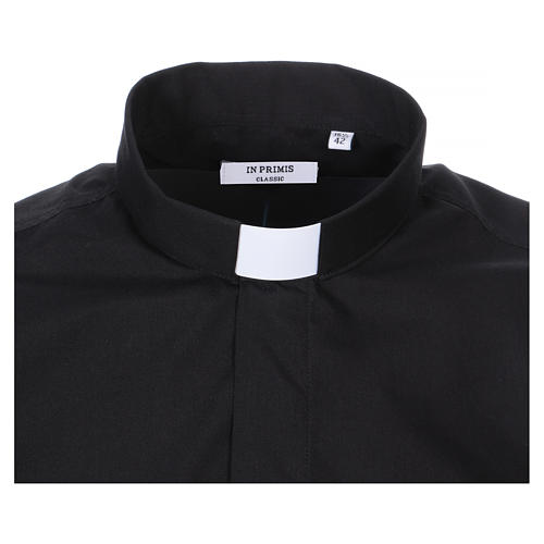 Collarhemd mit Kurzarm aus Baumwoll-Mischgewebe in der Farbe Schwarz In Primis 2
