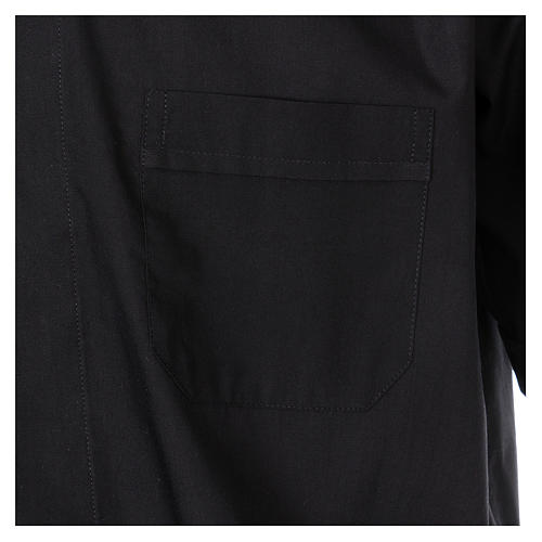 Collarhemd mit Kurzarm aus Baumwoll-Mischgewebe in der Farbe Schwarz In Primis 3