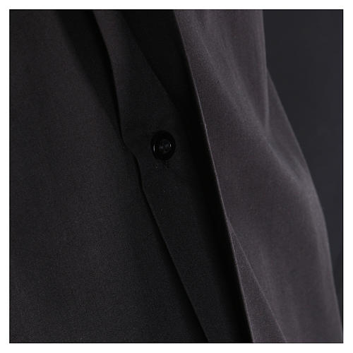 Short-sleeved clergy shirt in black cotton blend In Primis 4