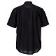 Camisa Colarinho Clergy manga curta misto algodão preto In Primis s5