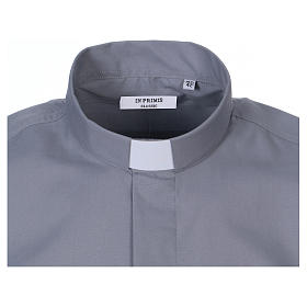 Collarhemd mit Kurzarm aus Baumwoll-Mischgewebe in der Farbe Hellgrau In Primis