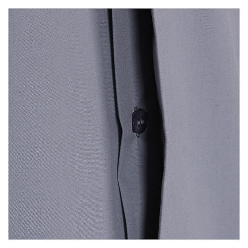 Camisa Clergyman manga curta misto algodão cinzento claro In Primis 4