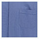 Clergical shirt, blue fil à fil cotton, short sleeves s2