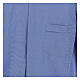 Clergical shirt, blue fil à fil cotton, long sleeves s2