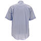 Clergical shirt, light blue fil à fil cotton, short sleeves s4