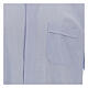 Koszula kapłańska fil a fil błękitna krótki rękaw s2