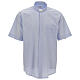 Camisa colarinho clergy filafil azul-celeste manga curta s1