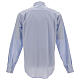 Clergical shirt, light blue fil à fil cotton, long sleeves s4