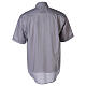 Clergical shirt, light grey fil à fil cotton, short sleeves s2
