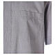 Clergical shirt, light grey fil à fil cotton, short sleeves s3