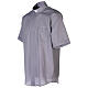 Clergical shirt, light grey fil à fil cotton, short sleeves s5