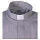Short sleeve clergy shirt fil-a-fil light grey s4
