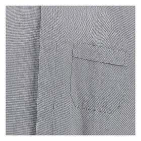 Clergical shirt, light grey fil à fil cotton, long sleeves