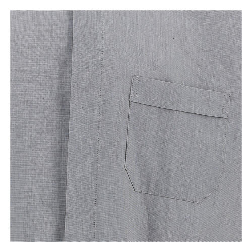 Clergical shirt, light grey fil à fil cotton, long sleeves 2