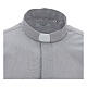 Clergical shirt, light grey fil à fil cotton, long sleeves s3