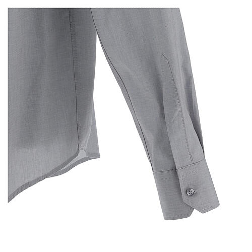 Long sleeve clergy shirt fil-a-fil light grey 5