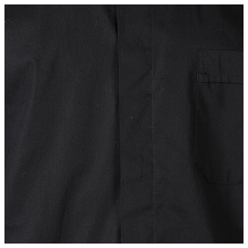 Stretch clergy shirt In Primis, black cotton, long sleeves 2