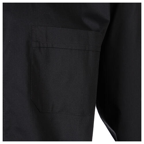 Stretch clergy shirt In Primis, black cotton, long sleeves 3