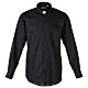 Chemise clergy In Primis élastique coton manches longues noire s1