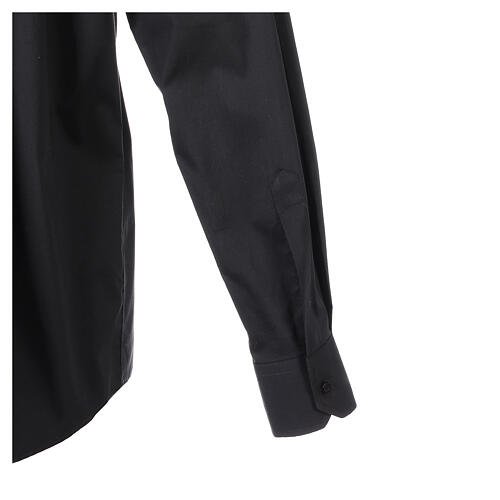 Camisa de sacerdote preta manga comprida linha In Primis tecido elástico 97% algodão e 3% Lycra 5