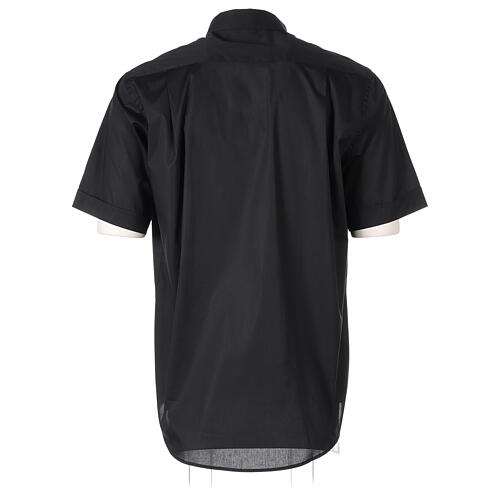 Stretch clergy shirt In Primis, black cotton, short sleeves 6