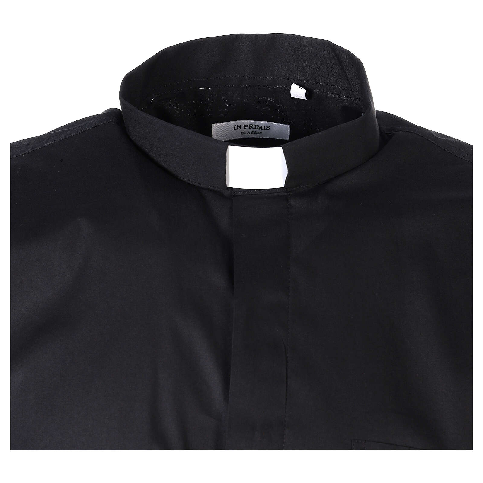 Black clergy shirt stretch cotton short sleeve | online sales on ...