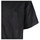 Black clergy shirt stretch cotton short sleeve s4