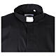 Black clergy shirt stretch cotton short sleeve s5