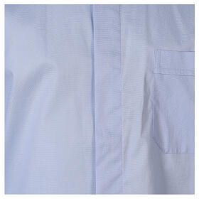 Stretch clergy shirt In Primis, light blue cotton, long sleeves