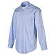 Stretch clergy shirt In Primis, light blue cotton, long sleeves s4