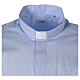 Camisa de sacerdote azul-celeste manga comprida linha In Primis tecido elástico 97% algodão e 3% Lycra s6