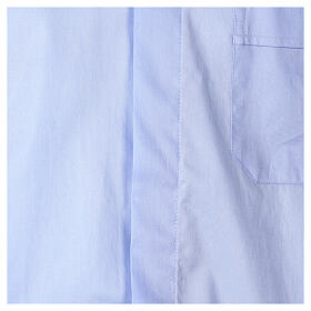 Stretch clergy shirt In Primis, light blue cotton, short sleeves