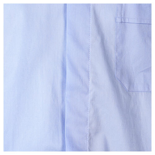 Stretch clergy shirt In Primis, light blue cotton, short sleeves 2