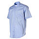 Stretch clergy shirt In Primis, light blue cotton, short sleeves s3
