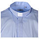 Stretch clergy shirt In Primis, light blue cotton, short sleeves s5
