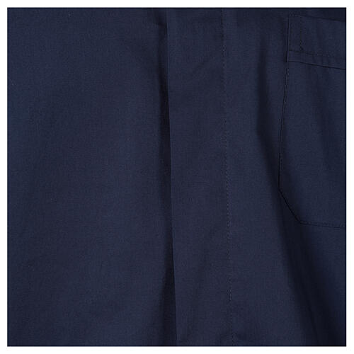 Stretch clergy shirt In Primis, blue cotton, long sleeves 2