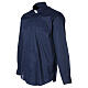 Stretch clergy shirt In Primis, blue cotton, long sleeves s3